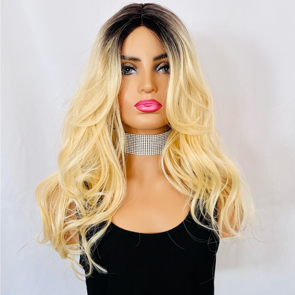 SAVE ON SHIPPING Today! 😊 
24” Ombre Blonde “Put On & Go” Premium Fiber Wig